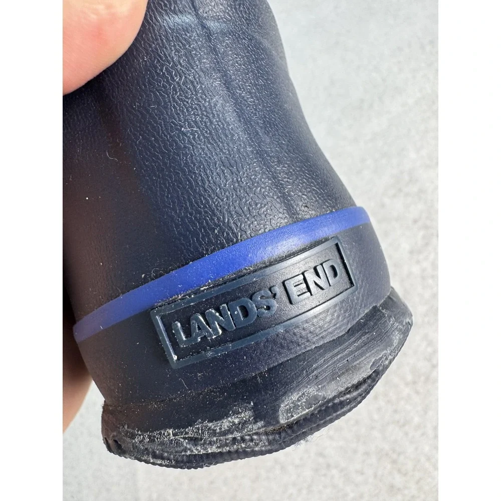 Lands' End Rain Boots Kids Size 3 Blue Galaxy Space Print Rubber Waterproof